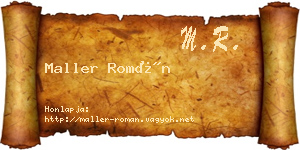Maller Román névjegykártya